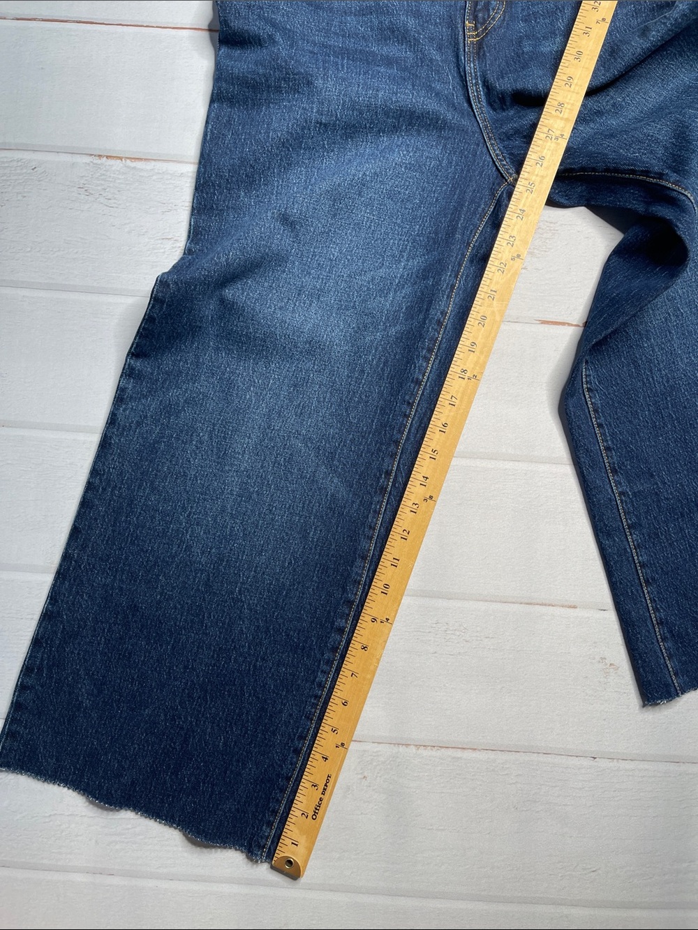 Nwt Free Assembly Jeans 10 Wide Leg Raw Hem High Rise New Ladies Denim - Picture 11 of 15